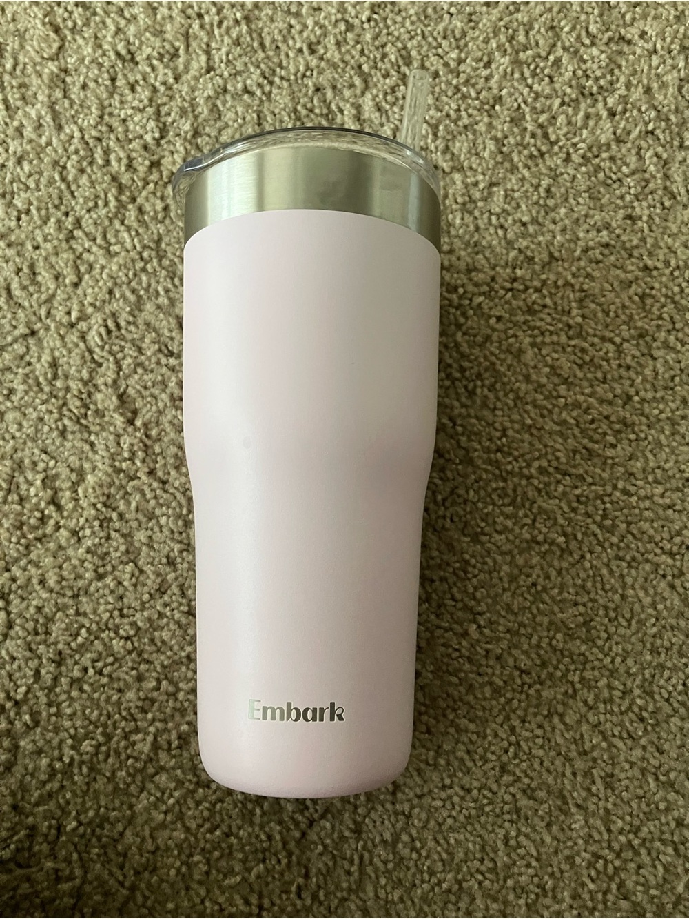 Pink Insulated Travel Tumbler with Straw